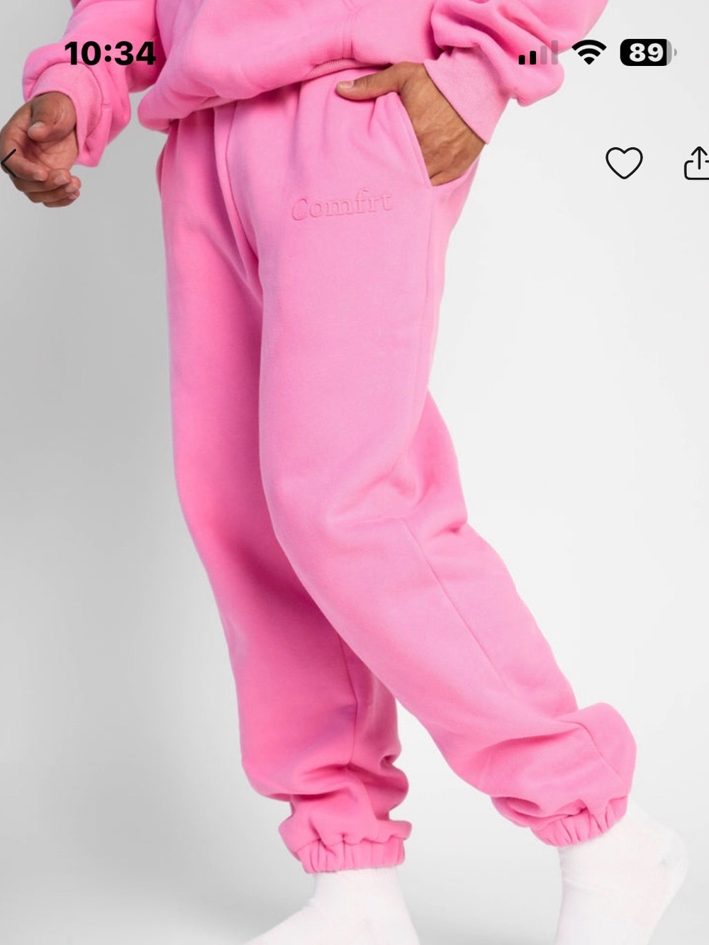 Comfrt minimalist sweats in Sorbet
